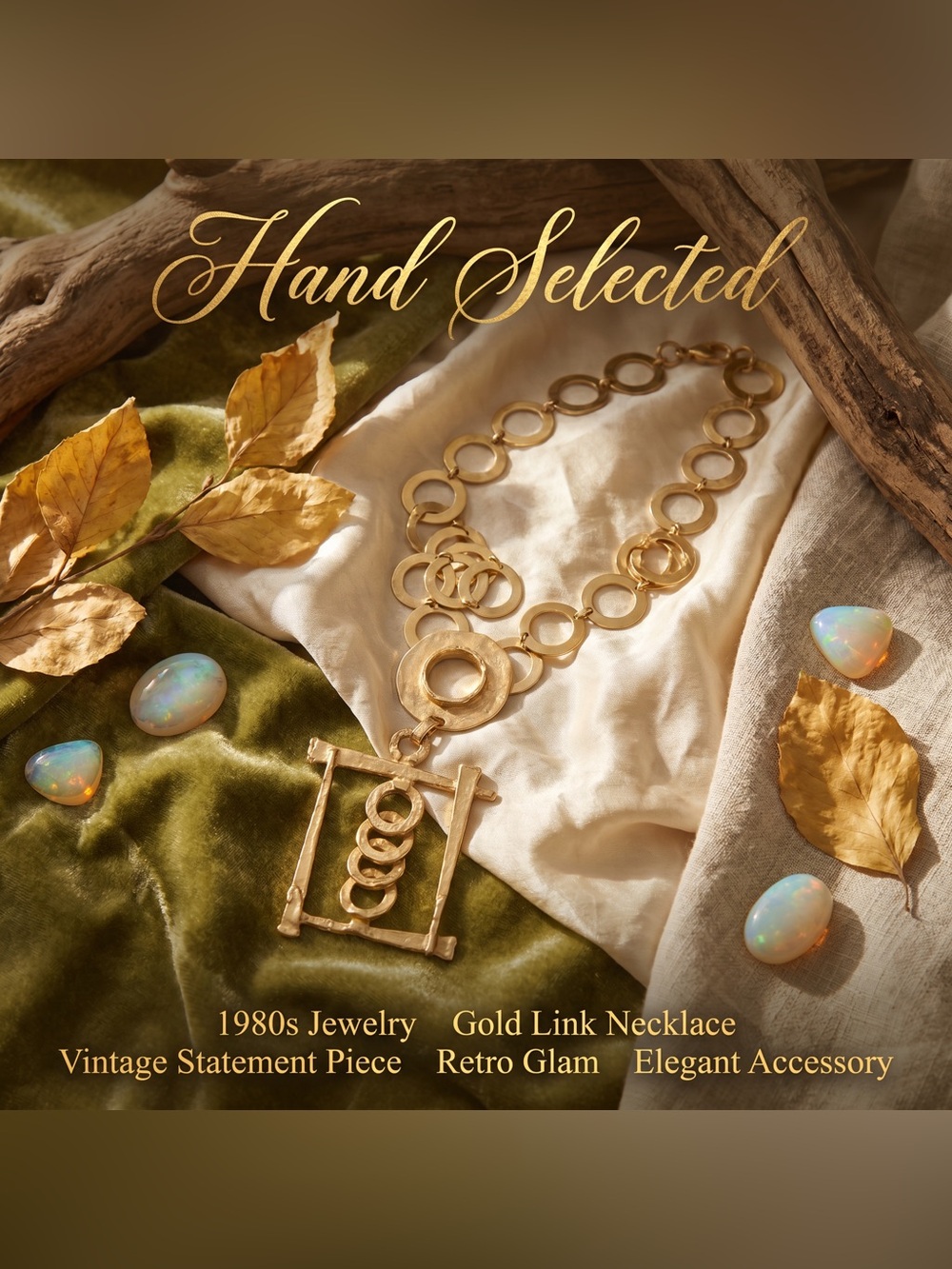 1980’s Elegant Gold Circle Link Necklace